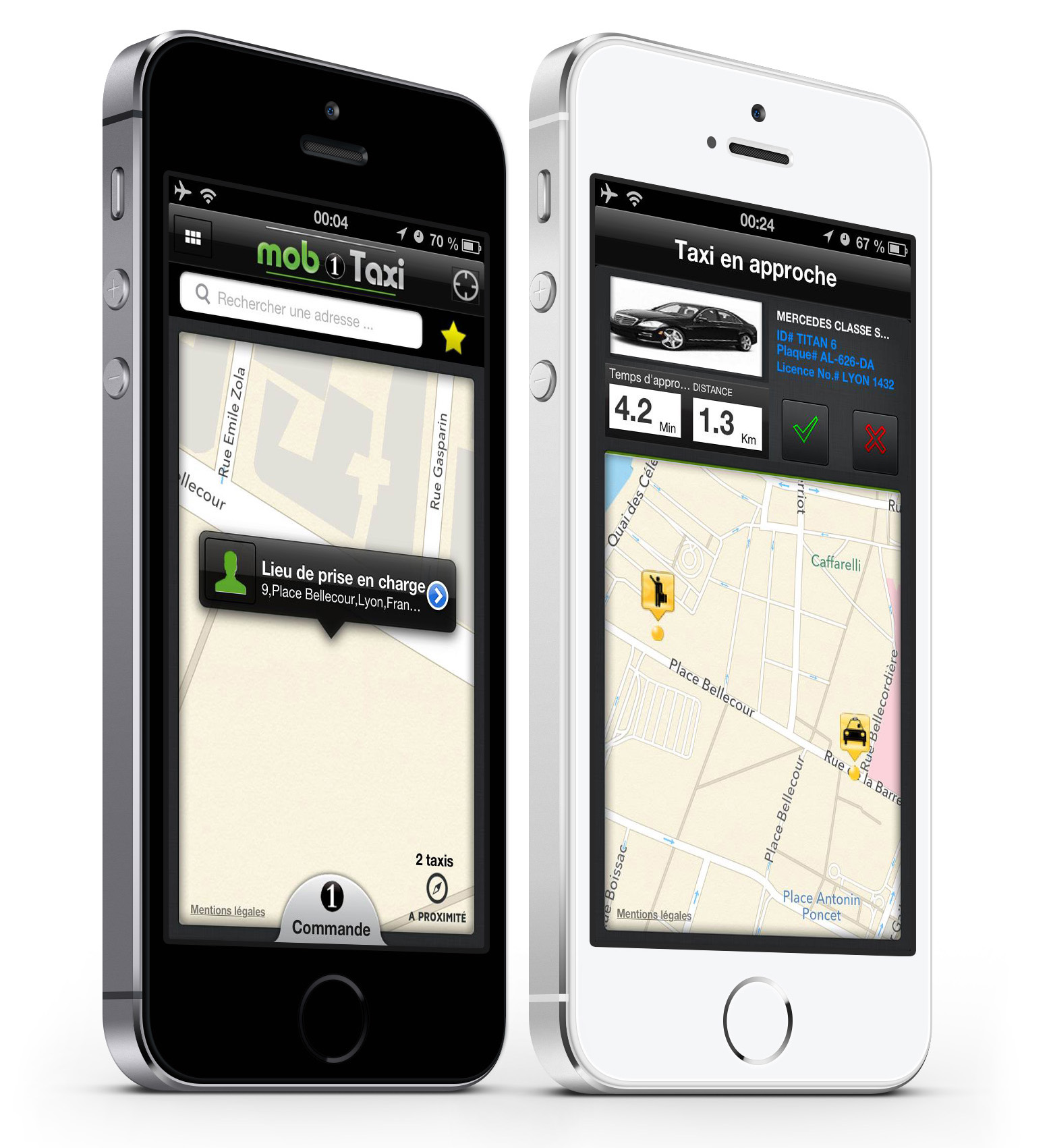 Application mob1taxi iphone client